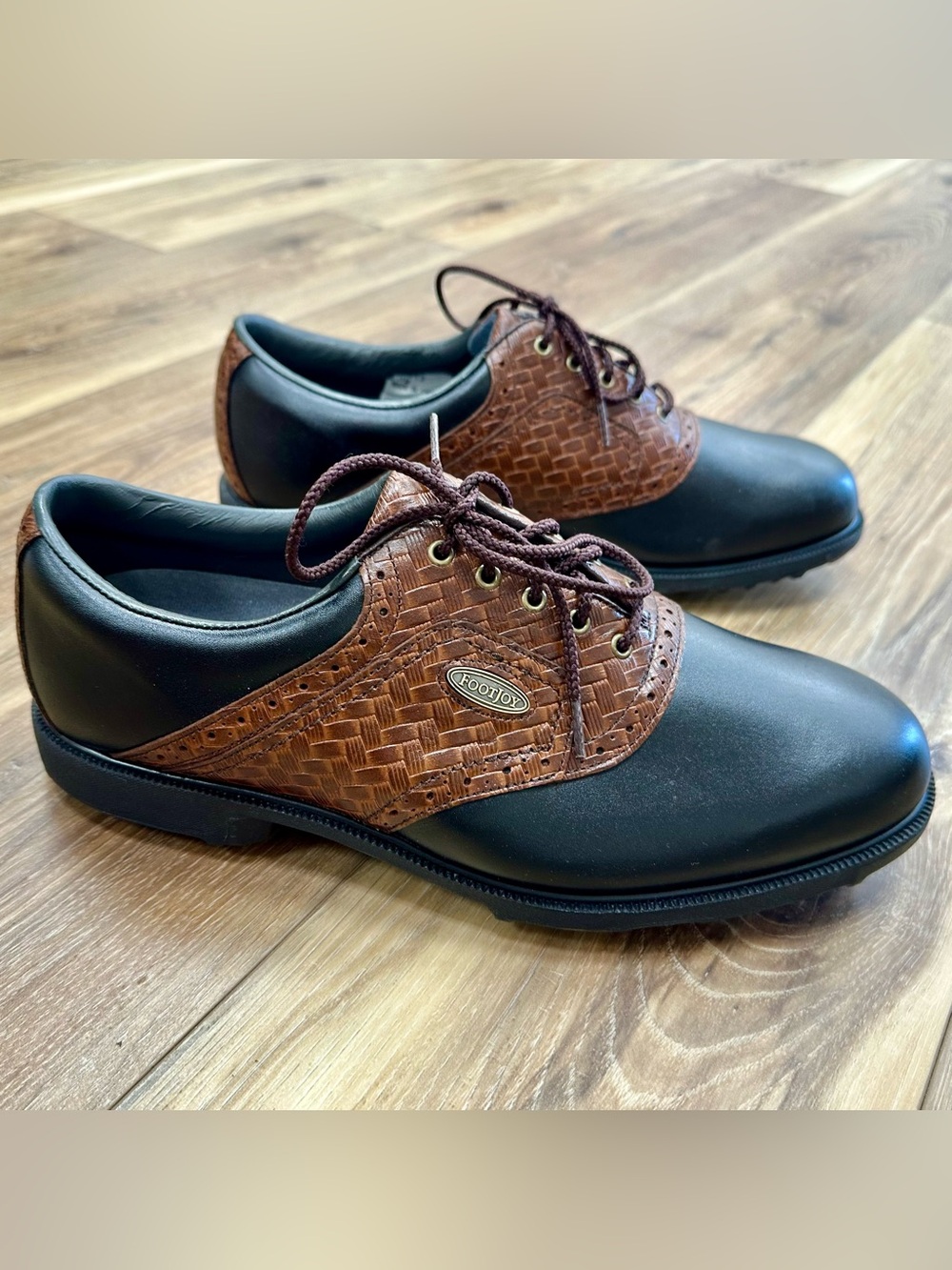 New FootJoy Leather Oxford Style Golf Spike Shoes, 57812, Size 11